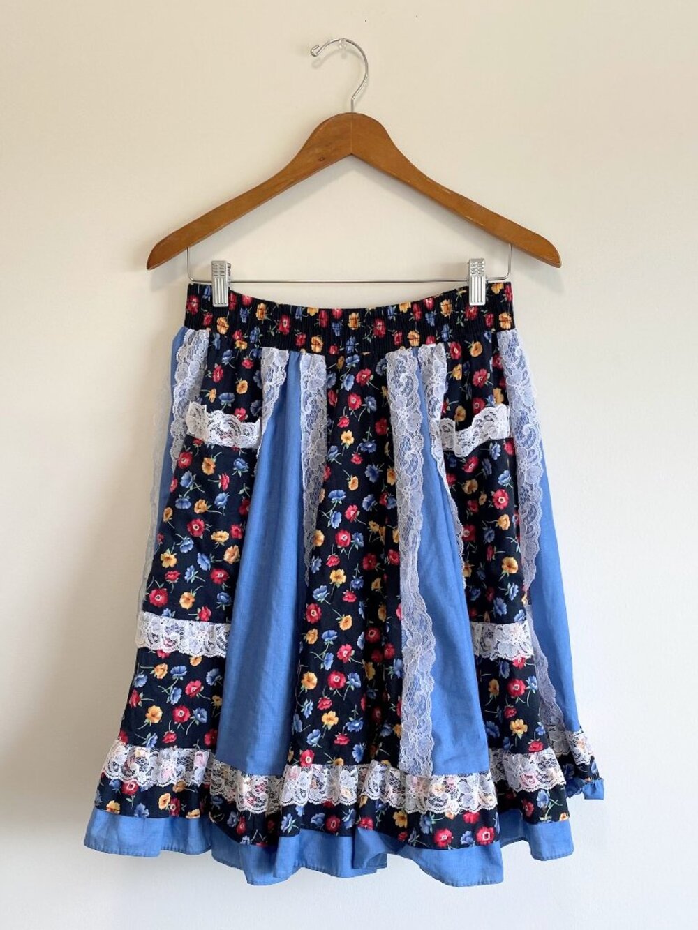 Vintage Square Dancing Skirt / 80s / 100% Cotton / Made in USA